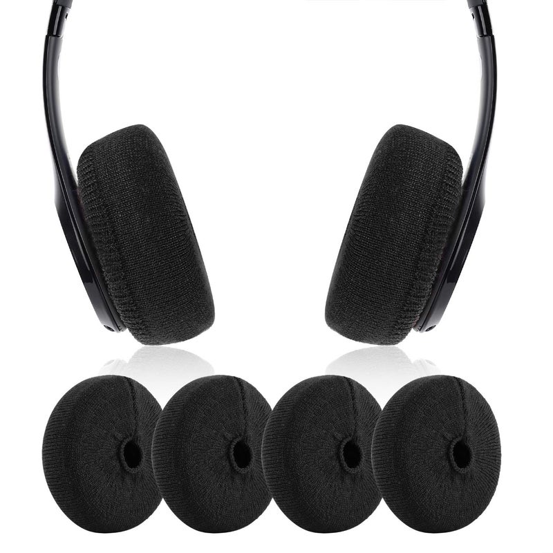 JARMOR Earpads Sweater Cover Protectors with Knit Fabric for Beats Solo 3/2, Solo HD/Mixr/EP Headphones and Other Headsets with 1.57-3.14 Inch Ear Cushions [ 2 Pairs ] (Black) - Image 1